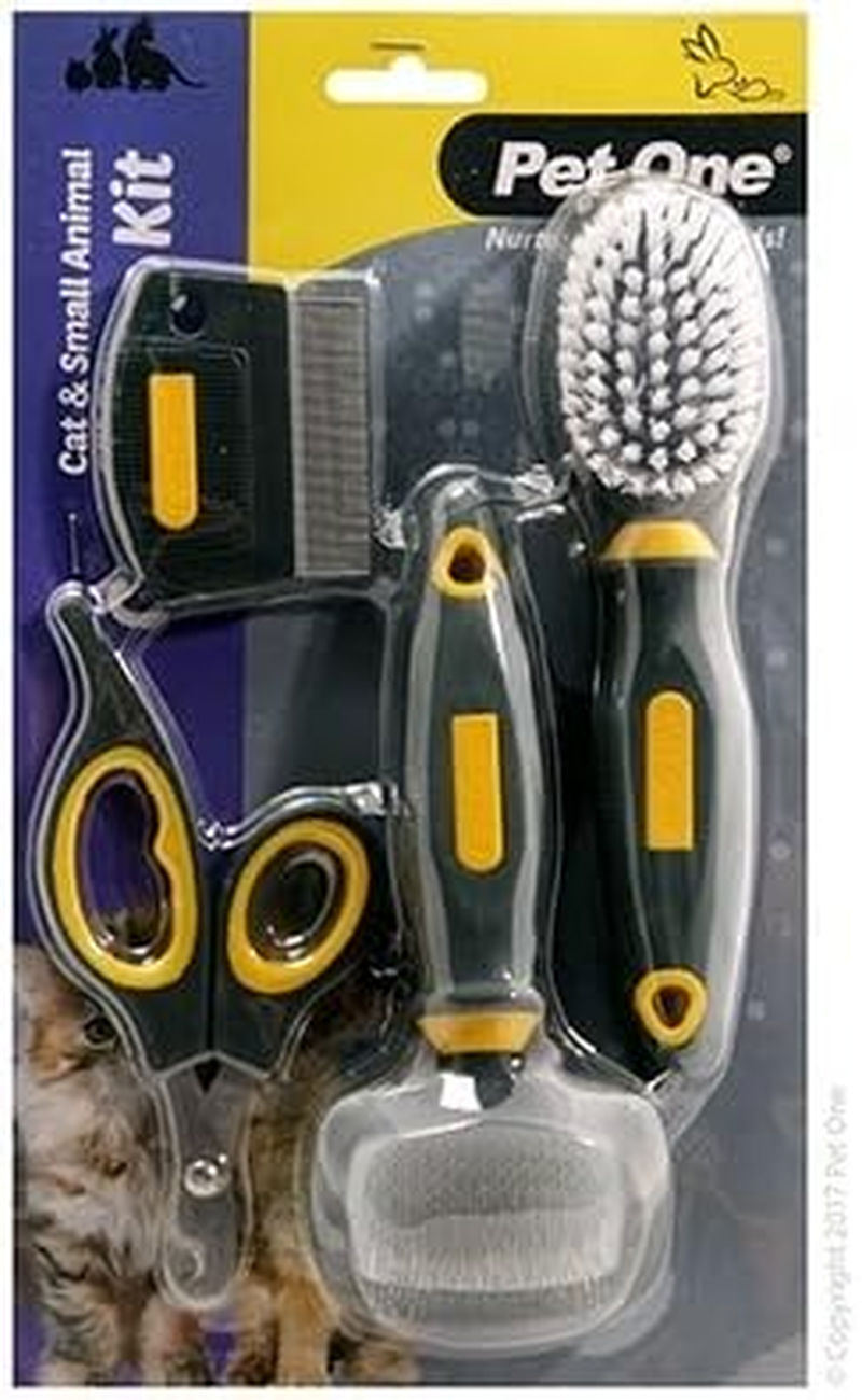 Cat & Small Animal Grooming Care Kit (2 X Brush, 1 X Comb, 1 X Nail Clipper) (Pet One) image number 1