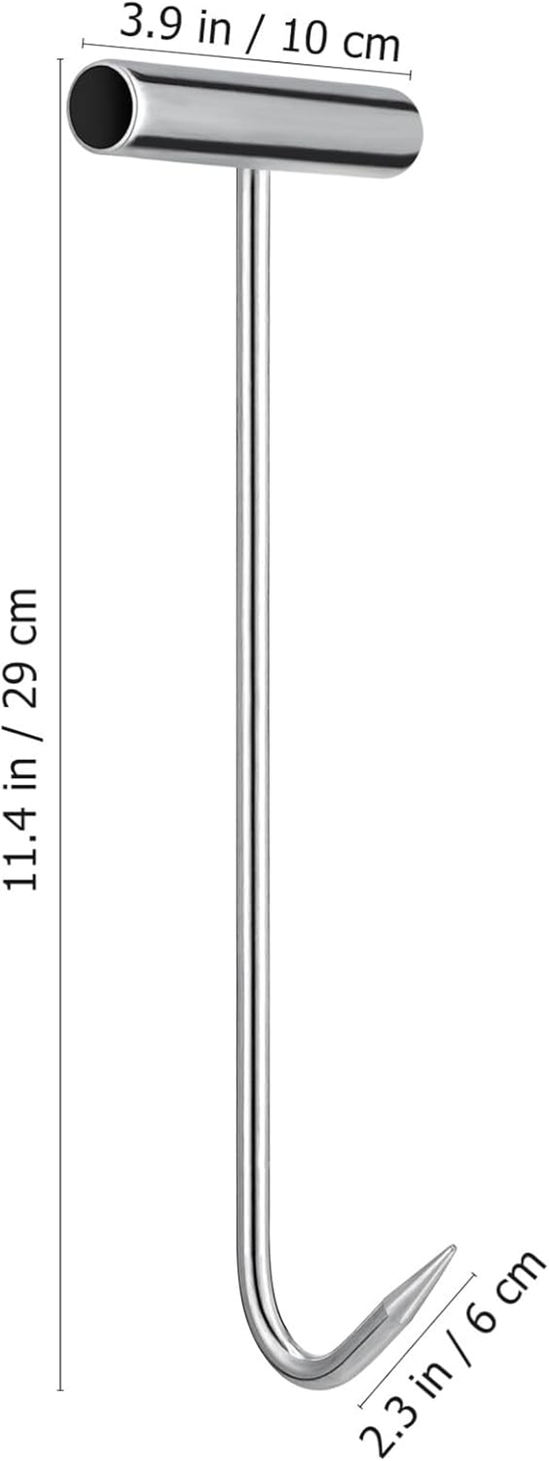 Manhole Cover Hook: 2 Pcs Manhole Cover Lifters, Drain Grate Lifter T Handle Manhole Lid Hooks Manhole Lifting Hook Storm Drain Cover Pull Hook for Lifting Moving Pulling image number 3