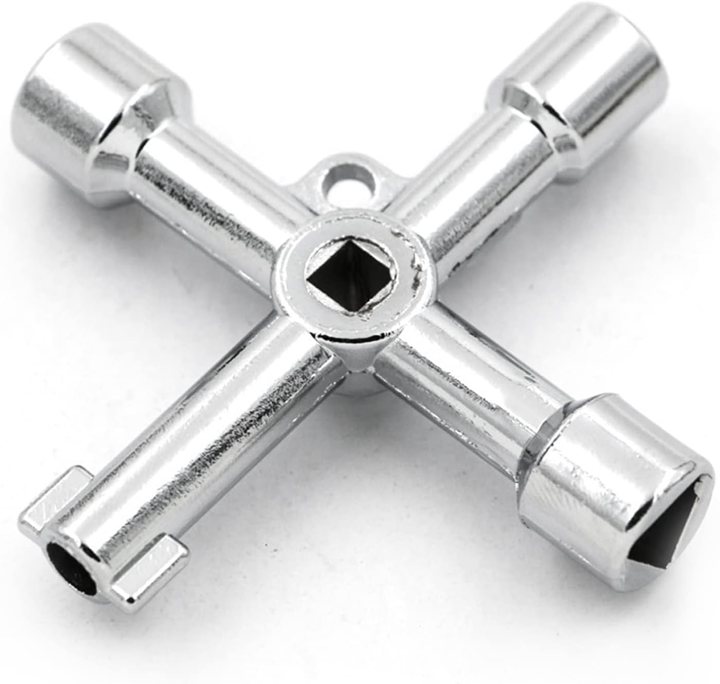4-Way Multi-Functional Utilities Key,Plumbing Key Wrench,Electric Cabinet Keys,Electricians Tools for Water Meter Valve Electric Box Cupboard Cabinet(3Pcs,Silver) image number 5