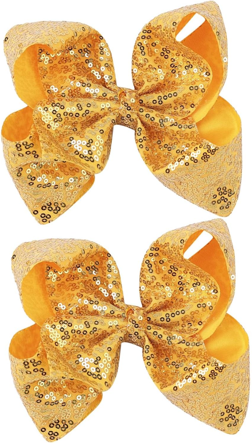 Black Sparkly Glitter Sequin Hair Bows for Girls Toddlers Kids Children Teenage (2PCS) image number 3