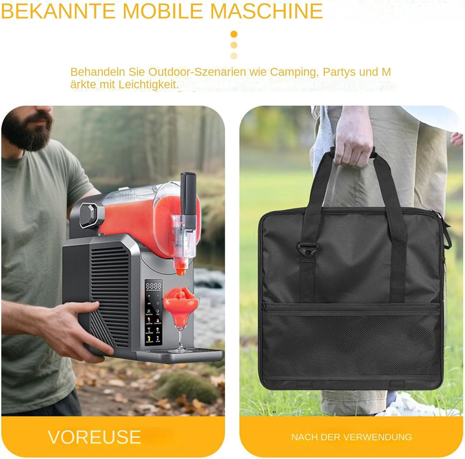 Flkiglm Protective Bag for Drink Maker, Dustproof Travel Storage for Preparation Device, Adjustable Carry Case with Accessories for Picnic, Camping image number 1