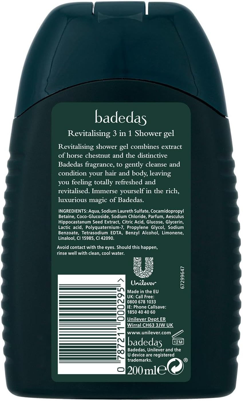 Badedas Revitalising Shower Gel, Shampoo & Conditioner 200Ml (PACK of 2)