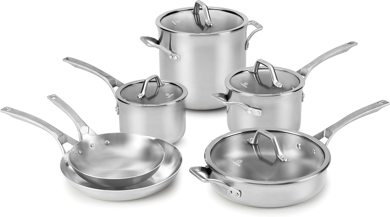 Calphalon Signature Stainless Steel Cookware Set, 10-Piece, Silver (1950766) image number 1