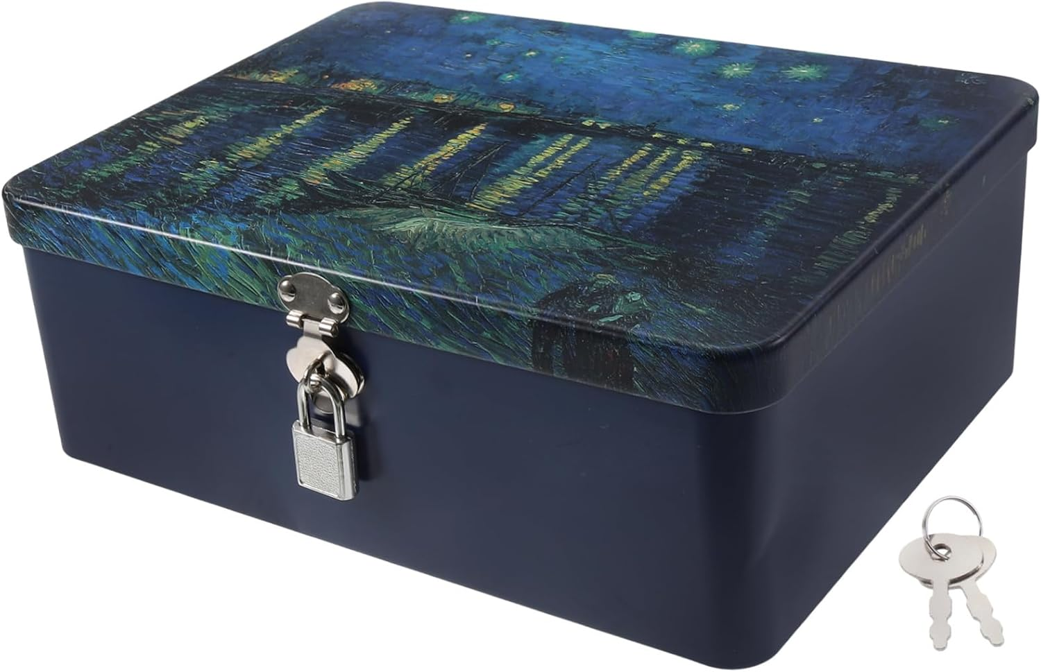 Tinplate Storage Case Lock Vintage Keepsake Box for Jewelry Crafts Lightweight and Compact Tinplate Container for and Memorabilia For image number 3