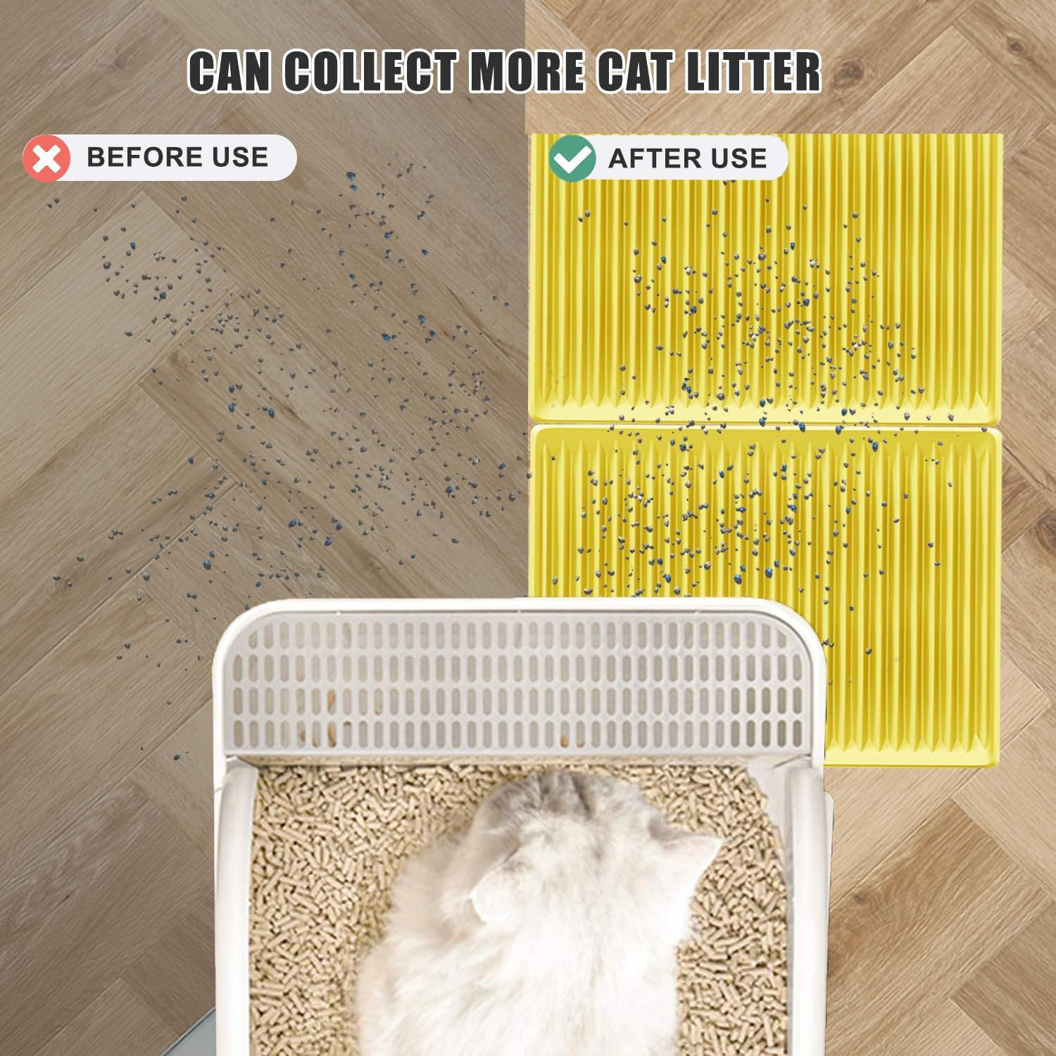 Cat Litter Tray Mat, Waterproof Cat Litter, 34 X 24 X 1 Cm, Honeycomb Design, Double Layer Design, Honeycomb, Cat Litter Tray, Cat Litter Mat, Litter Control image number 5