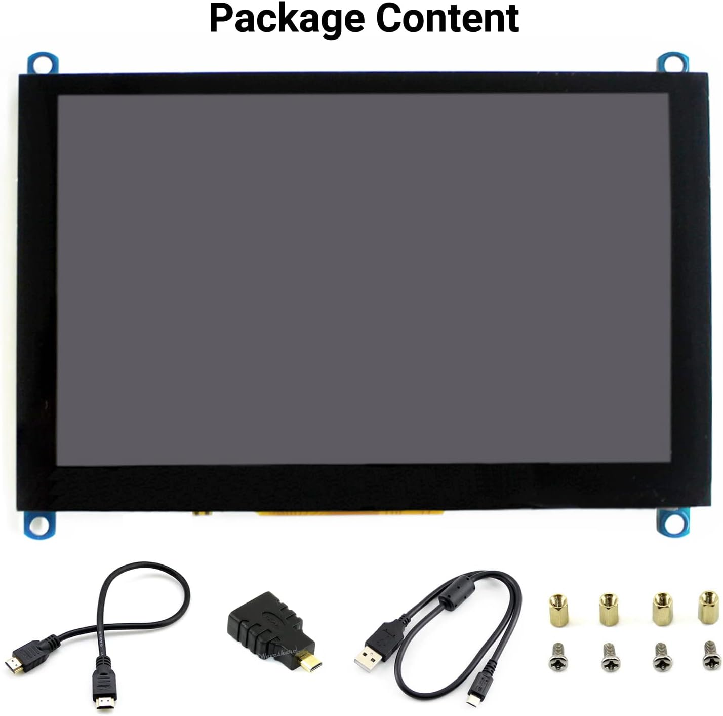 Waveshare 5 Inch HDMI Monitor Capacitive Touch Screen LCD 800X480 Supports Multi Mini Pcs like Raspberry Pi Jetson Nano BB Black - 7Inch Hdmi Lcd (H) (With Case) image number 2