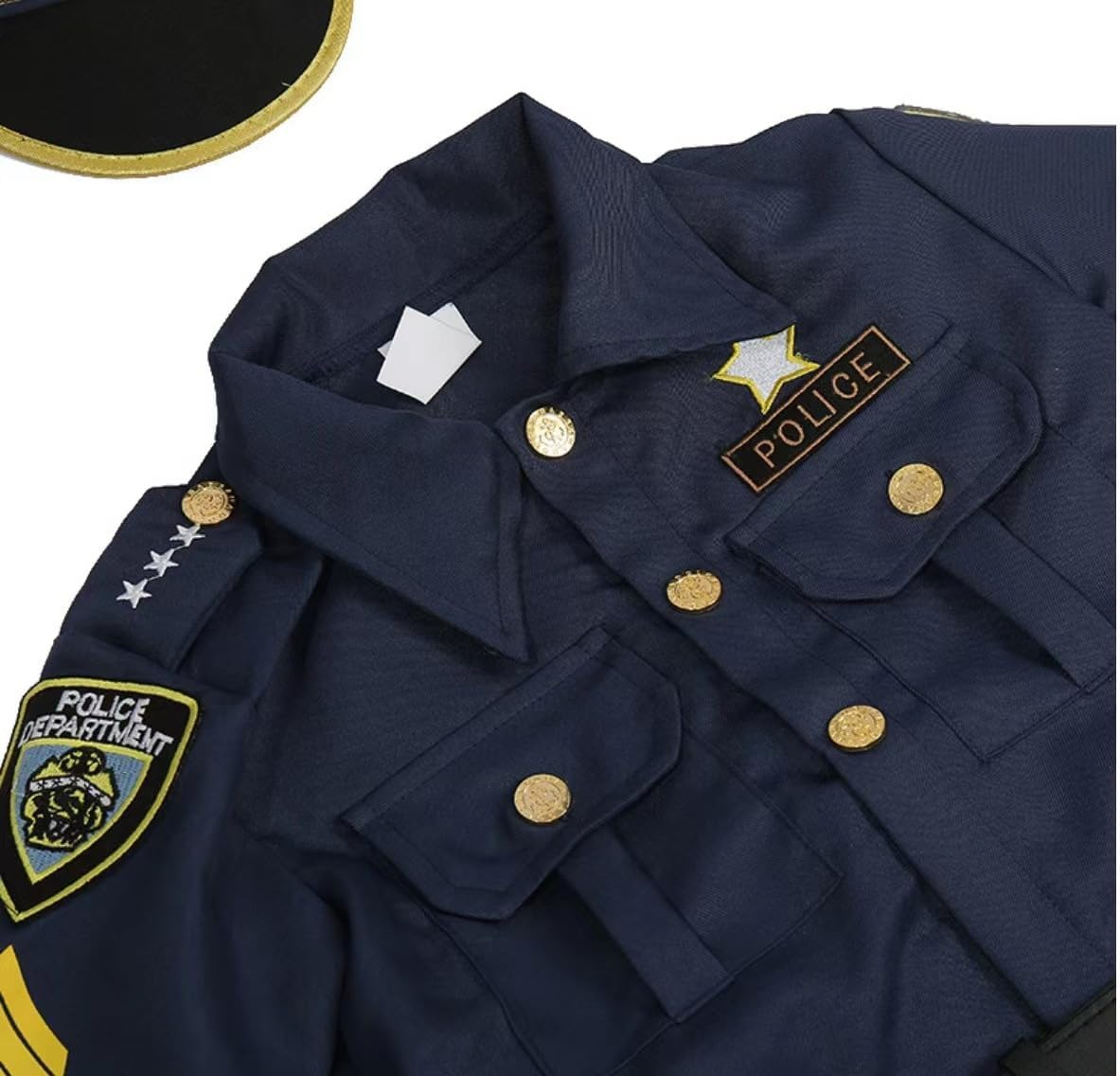 Police Costume for Kids Include Police Hat, Shirt, Pants, Belt, Police Officer Outfit Dress up for Boys&Girls Halloween Pretend Play