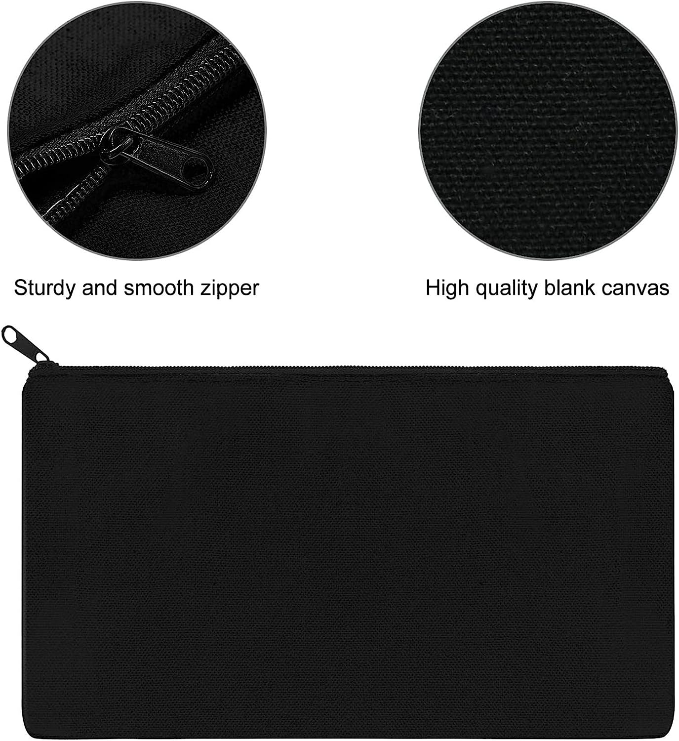 20 Pack Canvas Zipper Pouch Bags DIY Craft Bag Canvas Pencil Case Blank Makeup Bags,Beige Canvas Pencil Pouch Bulk Canvas Cosmetic Bag Multi Purpose Travel Toiletry Bag Canvas Zipper Bags image number 5