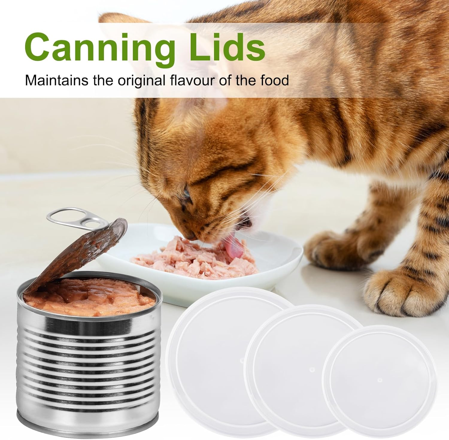 Pack of 12 Can Lids, Cat Food, Lids for Cat Food Cans in 3 Different Can Lids/Canning Lids 200 G, 400 G and 800 G, Can Lid Dog Food Transparent for Food Storage image number 3