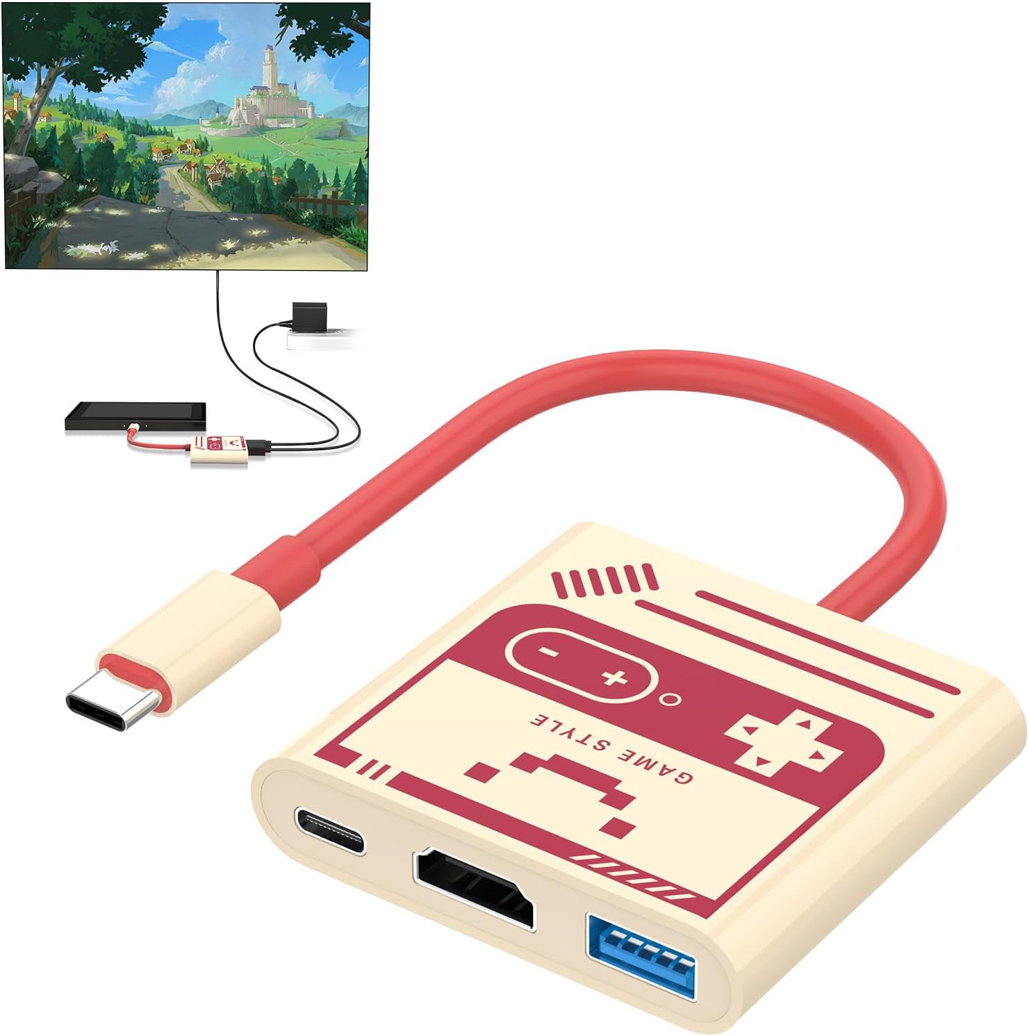 AHGEIIY Swith Dock for Nintendo Switch Docking Station, 4K USBC to 4K HDMI Adaptor Replacement for Offical Nintendo Switch Dock, TV Switch Dock Station Compatible with Nintendo Switch, Switch OLED Steam Deck Macbook Laptop image number 5