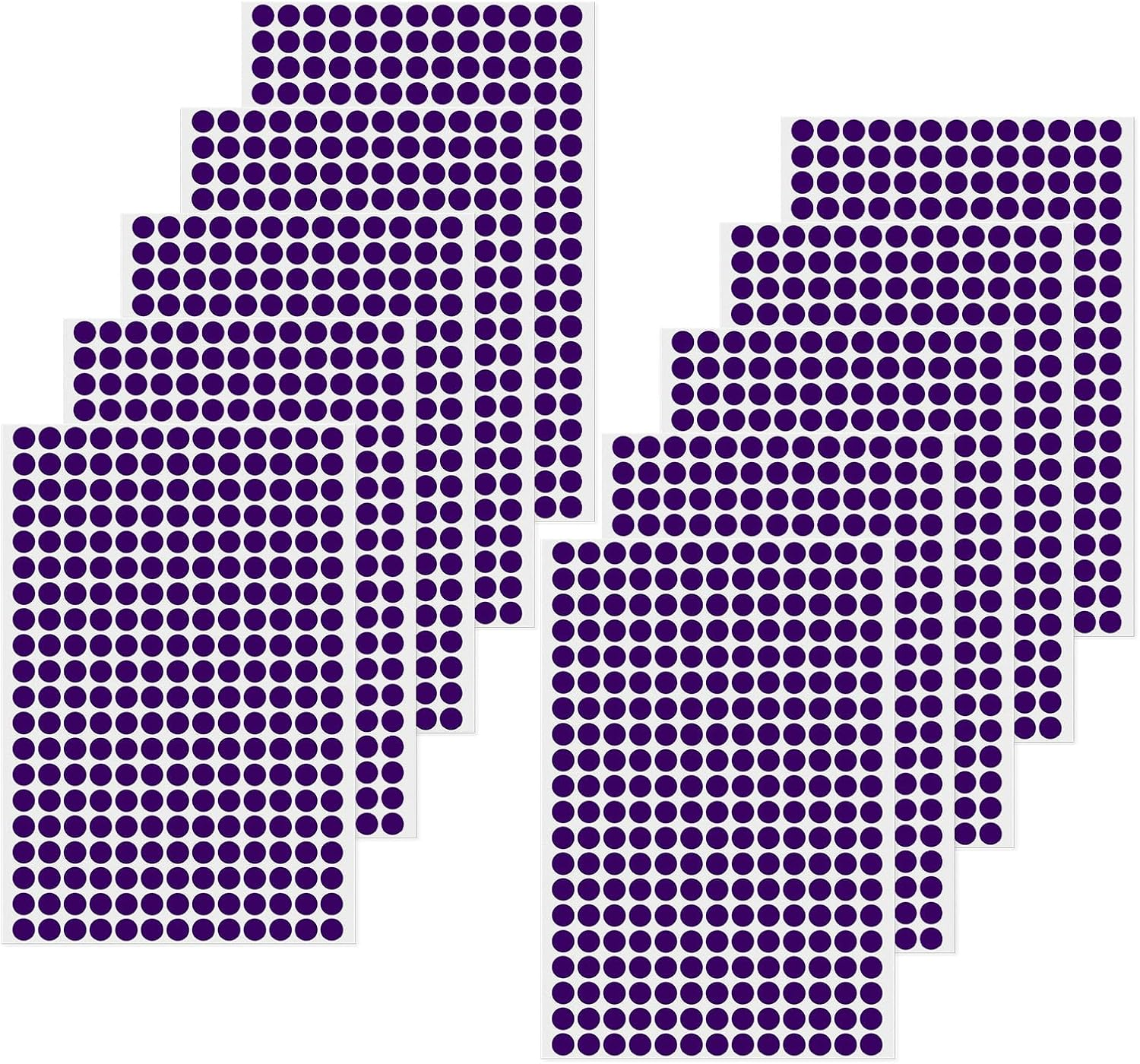 Purple Dot Stickers 1/2 Inch Vinyl Self-Adhesive Waterproof Colored Circle Labels Removable Color Coding Decals round Tag for Office Inventory 2600 PCS image number 3