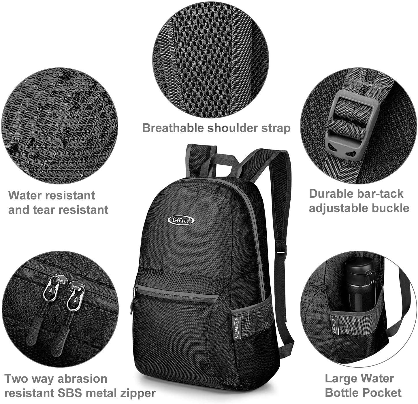 G4Free 20L Foldable Backpack Water Resistant Daypack for Outdoor Walking - A-Army Green image number 2