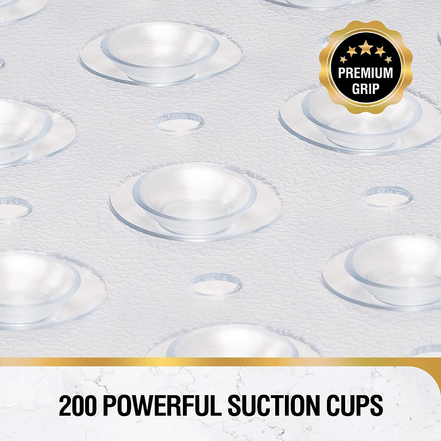 Mumoo Bear Non Slip Bath Mat for Tub, 100 X 40Cm Extra Long Shower Mat anti Mould, Machine Washable Bathroom Bathtub Mat with Suction Cups and Drain Holes, Soft on Feet, Clear image number 4