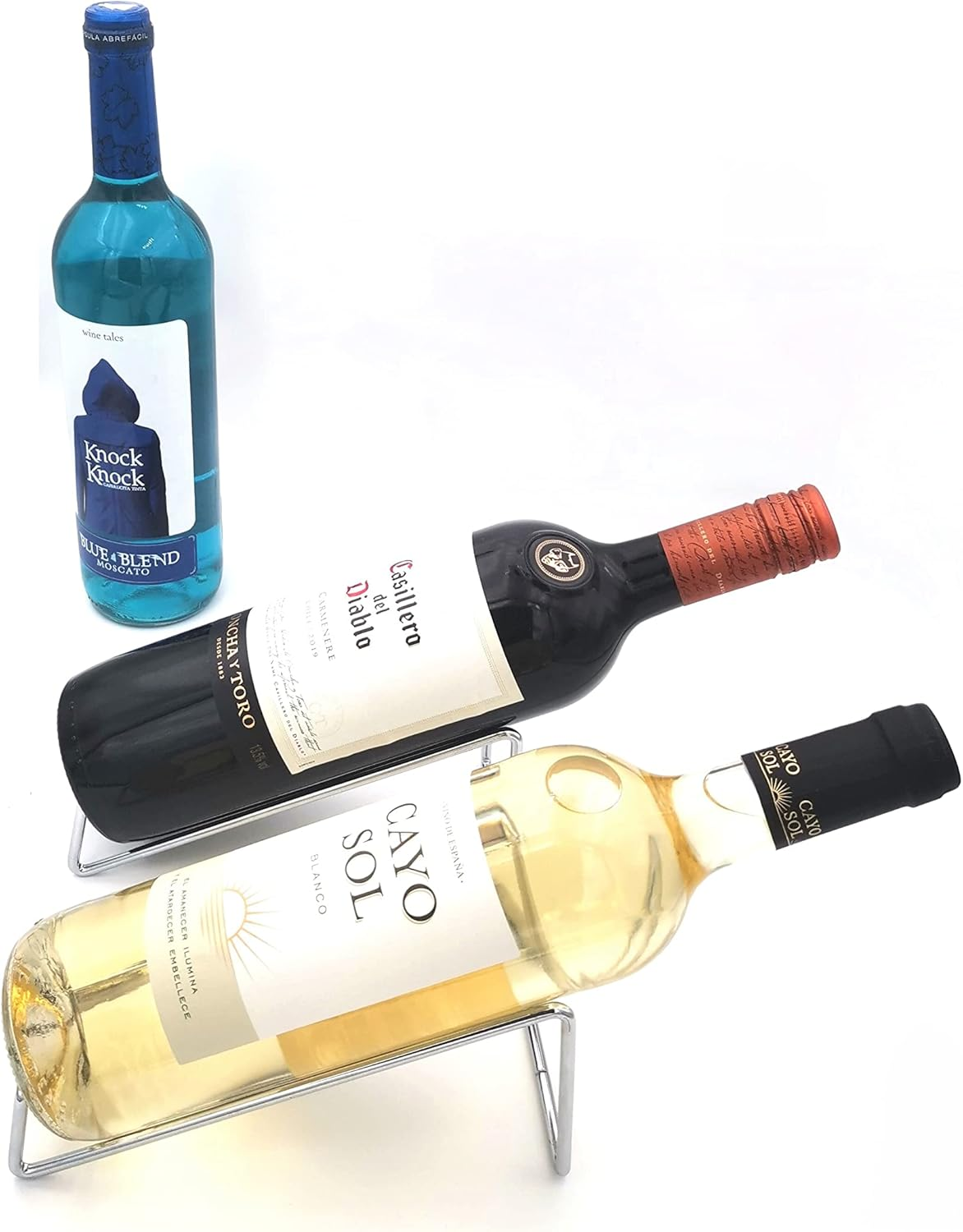 FRONTIER Simple Chrome Steel Wine Bottle Holder image number 3