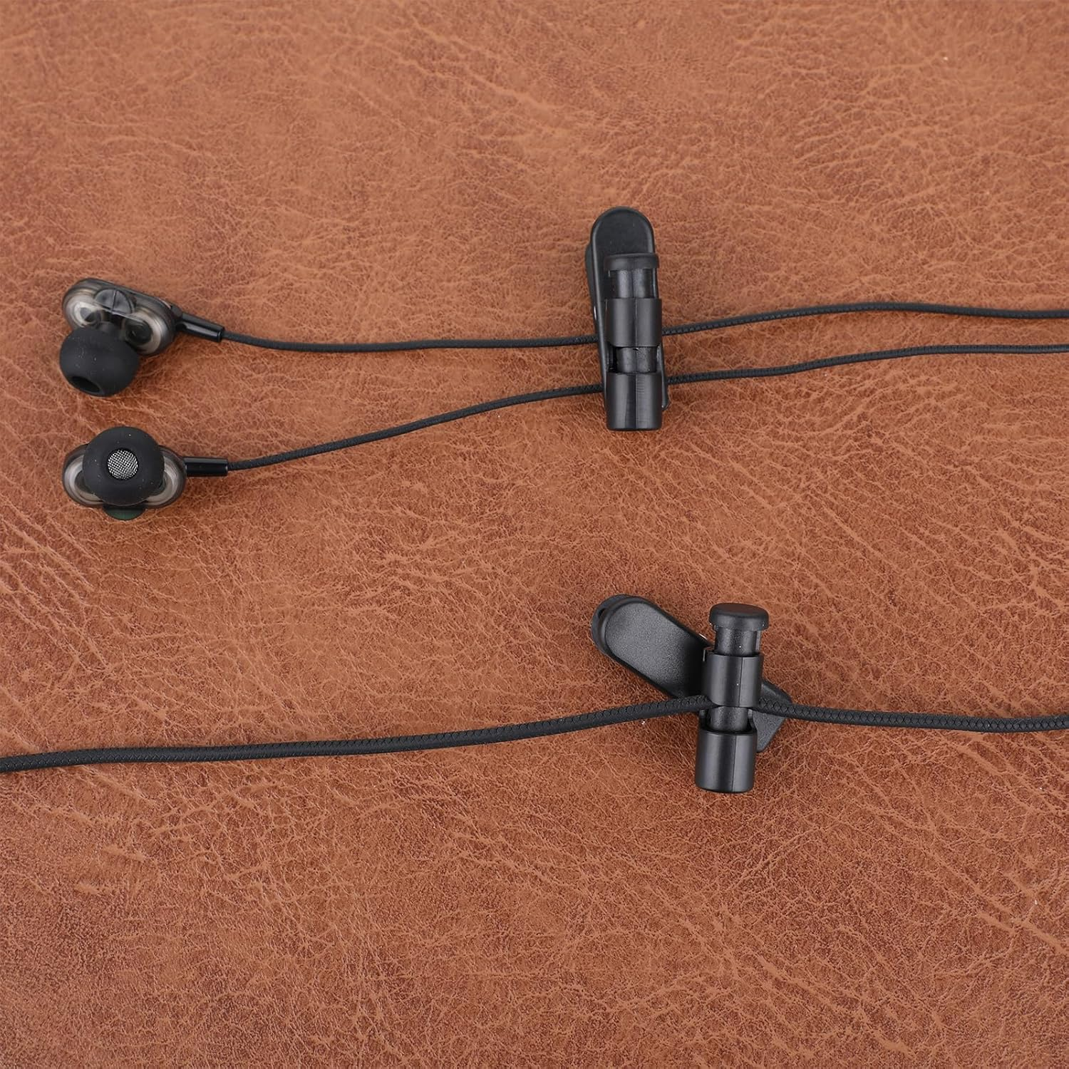 5 Pack Headphone Clips for Earphone Wire Clips Cable Cord Clamp Hooks Collar Headset Clamp Cable Clothing Clips Earphone Winder Earbud Cable Clip Clamp Hooks, Fixing 2-4Mm Headphone Wire image number 2