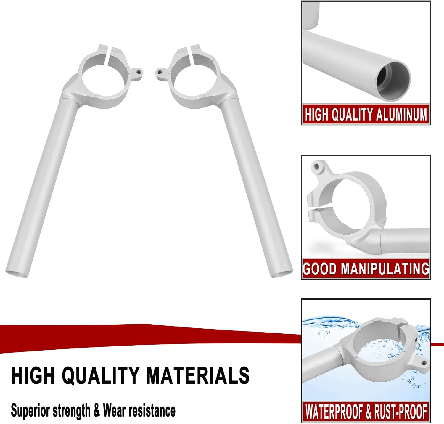 Aluminum Fork Clip-Ons Handle Bars Motorcycle Handlebars Clip on Replacement for YAMAHA YZF 600 R6 YZFR6 2006-2016 image number 4