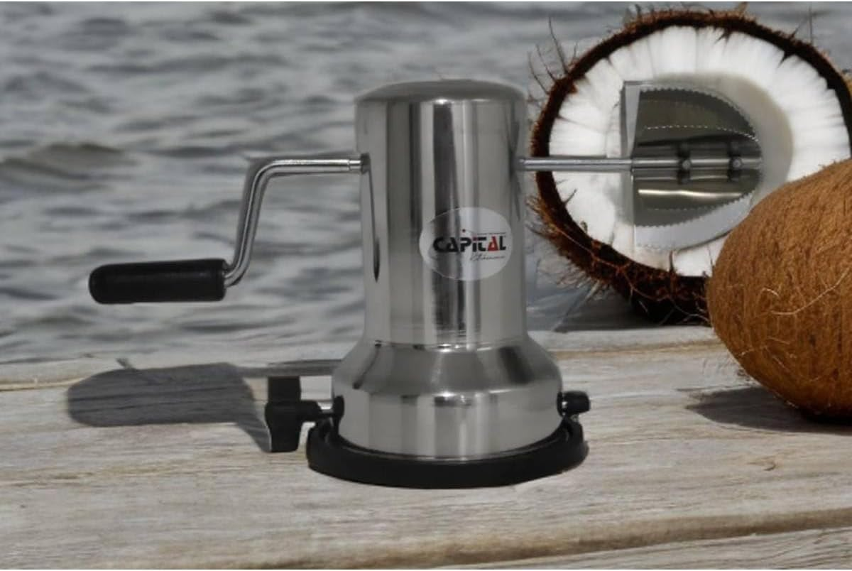 Coconut Scraper/Coconut Grater Shredder Stainless Steel Body with Vacuum Base Hand Operated image number 5