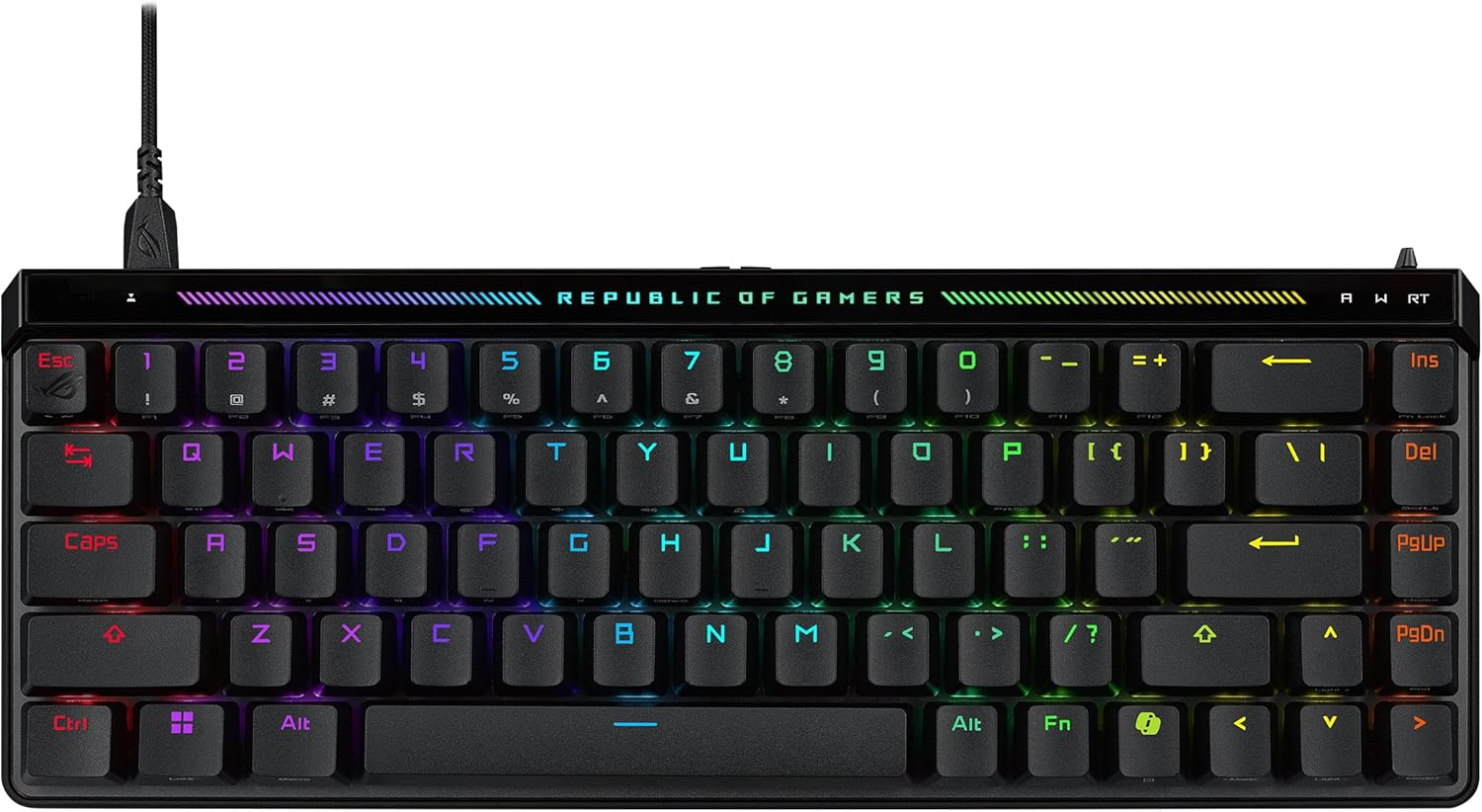 ROG Falchion Ace HFX 65% Gaming Keyboard with ROG HFX Magnetic Switches, Rapid Trigger Toggle, 8000 Hz Polling Rate, Three-Layer Dampening Foam, Silicone Gasket Mount, Touch Panel and Protective Cover image number 5
