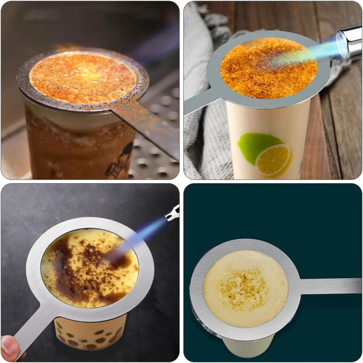 HOMOCONO 4Pcs Stainless Steel Coffee Cup Rim Protective Rings with Handle Anti-Scald Baking Gaskets for Milk Tea Shops and Cafes Lightweight DIY Beverage Accessory image number 4