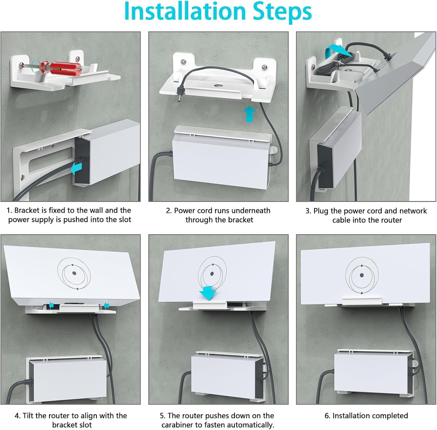 SURVADV Starlink Gen 3 Wall Mount for Starlink Gen 3 Mesh Router and Power, Starlink Wall Holder for Starlink Gen3 High Performance Wifi Router and Power, Starlink V3 Mounting Kit - White image number 2