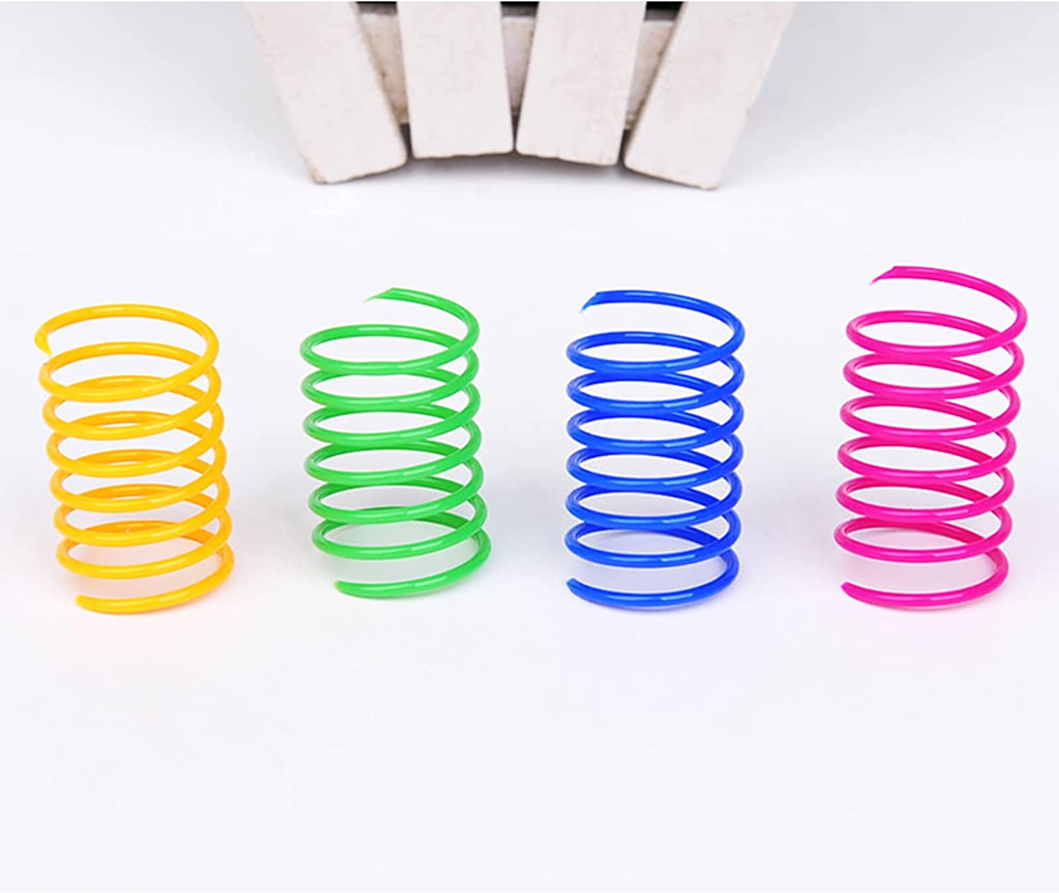 40 Pack Cat Spring Toy, Interactive Cat Toy for Indoor Cats Plastic Coils Colorful Springs Cat Toys Active Healthy Fitness Play Coil Spiral Springs Kitten Toys for Swatting, Biting, Hunting