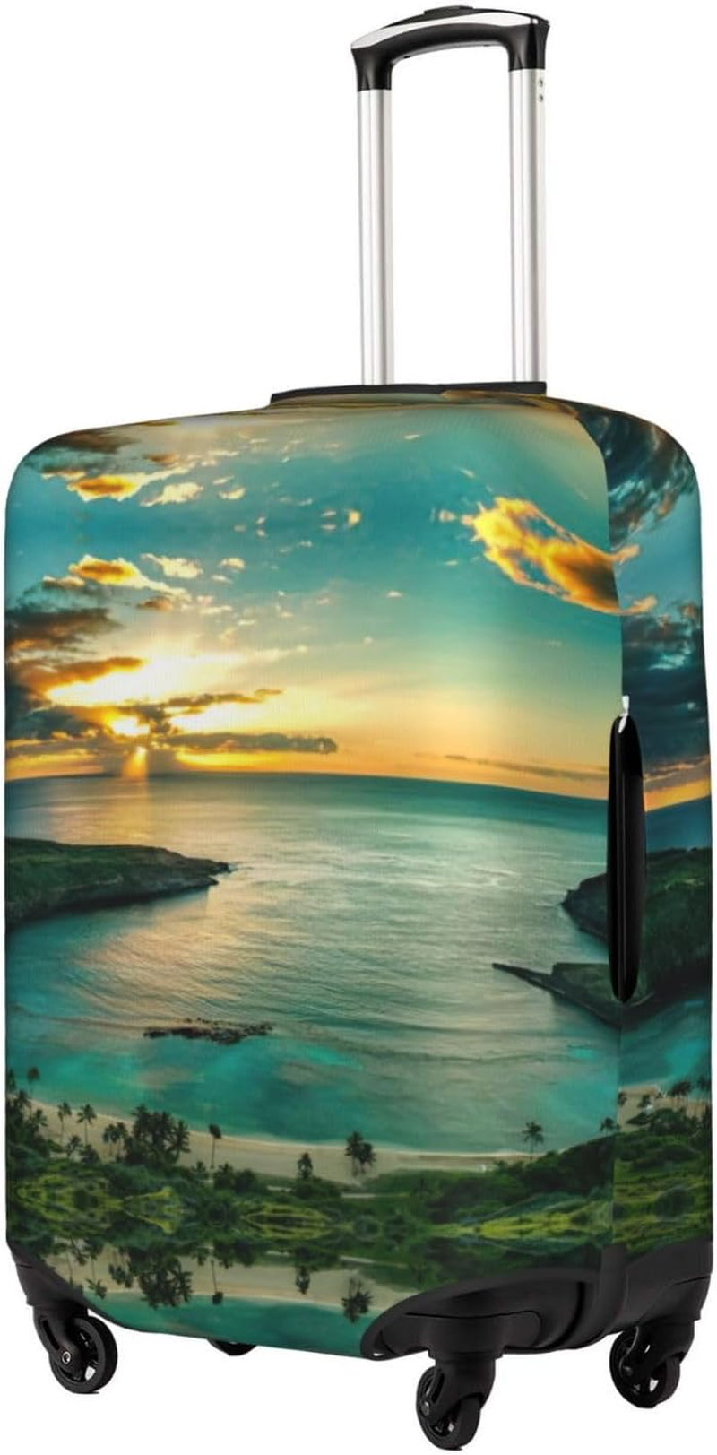 Odddot Sunrise over Hanauma Bay Oahu Hawaii Print Travel Luggage Cover,Suitcase Protector Cover, Washable Baggage Covers,For 18-32 Inch Luggage, Sunrise over Hanauma Bay Oahu Hawaii, Small