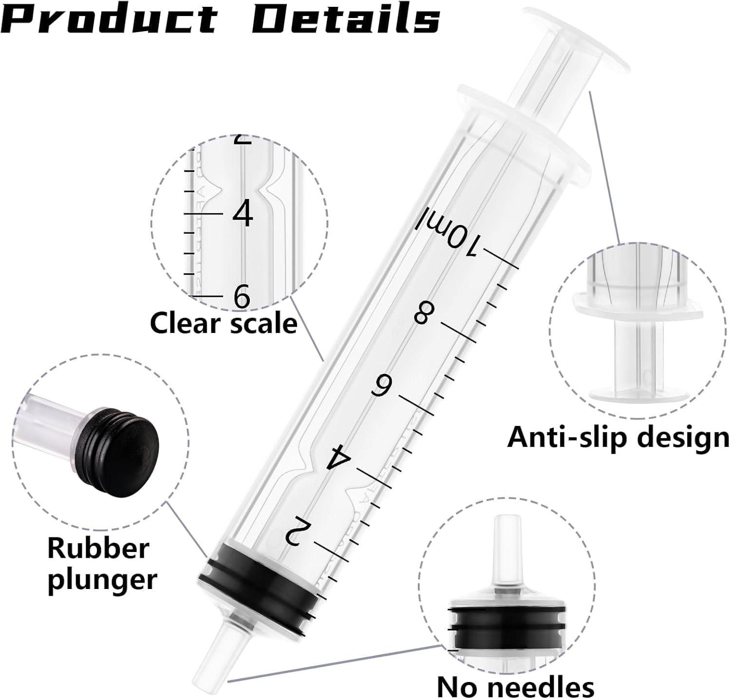 20 Pack 5Ml Syringe without Needle for Liquid Measurement Tools Individually Sealed Package for Scientific Labs,Feeding Small Animals,Watering,Dispensing,Applicator (5Ml, 20Pcs) - 3Ml image number 3