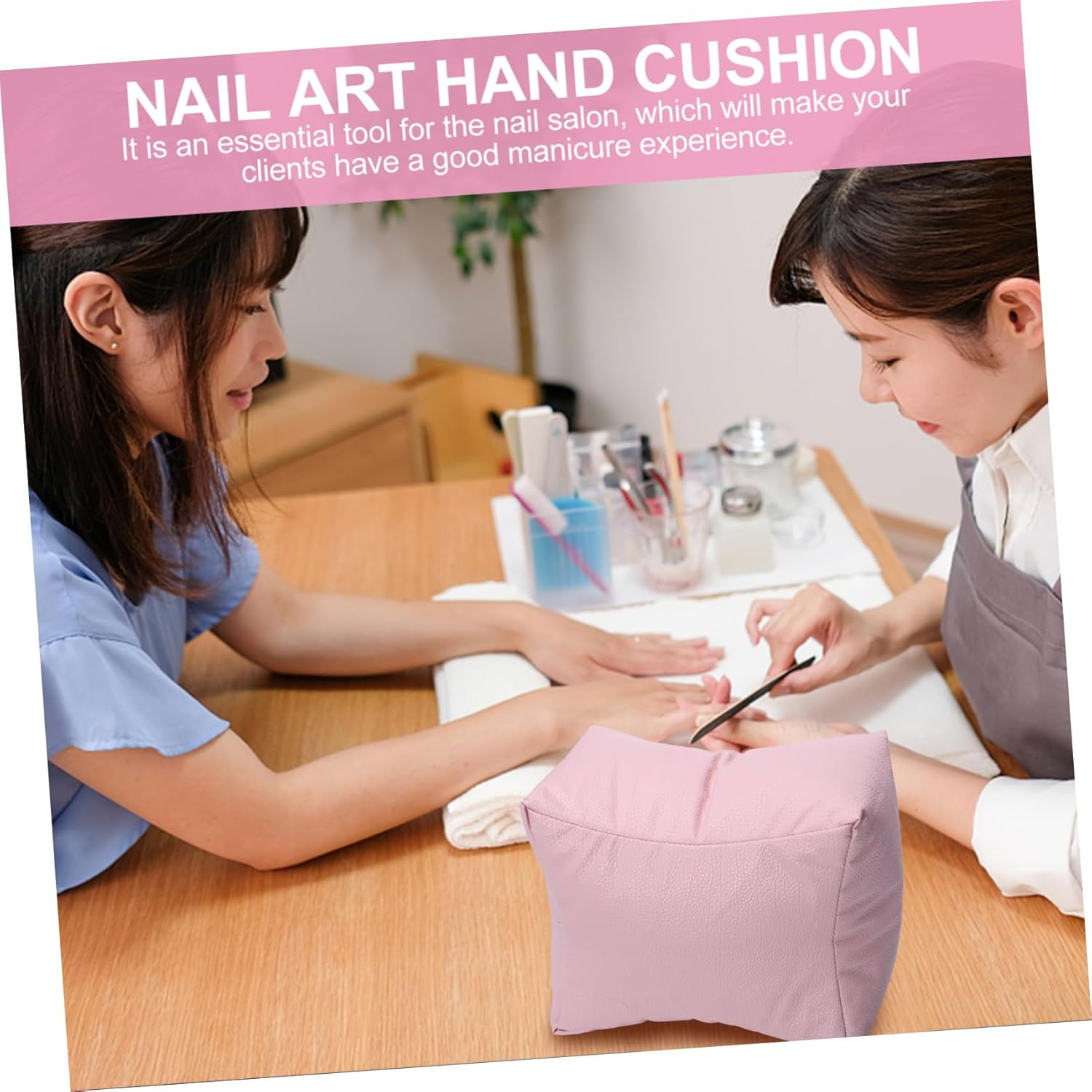 Healeved Leather Hand Cushion Supple Comfortable Wrist Pillow for Manicure Use as Foot Pillow at Home Salon image number 3