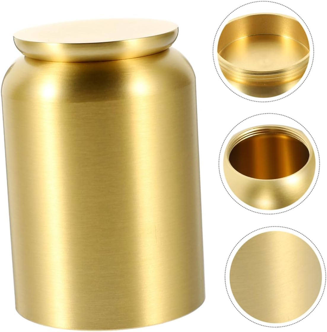 FOYTOKI Airtight Metal Tea Canister Portable Brass Tea Leaf Storage Tin Suitable for Home and Travel image number 5