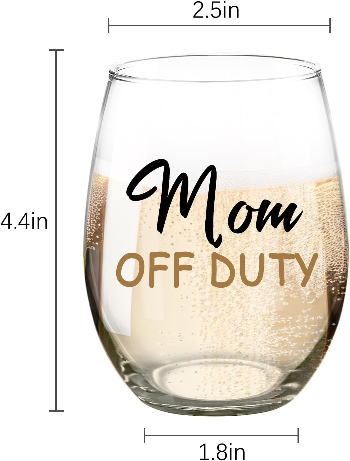 Fatbaby Mom Gifts Wine Glass,Funny Mother&rsquo;S Day Christmas Birthday Gifts for New Mom off Duty Stemless Wine Glass 15 OZ image number 6