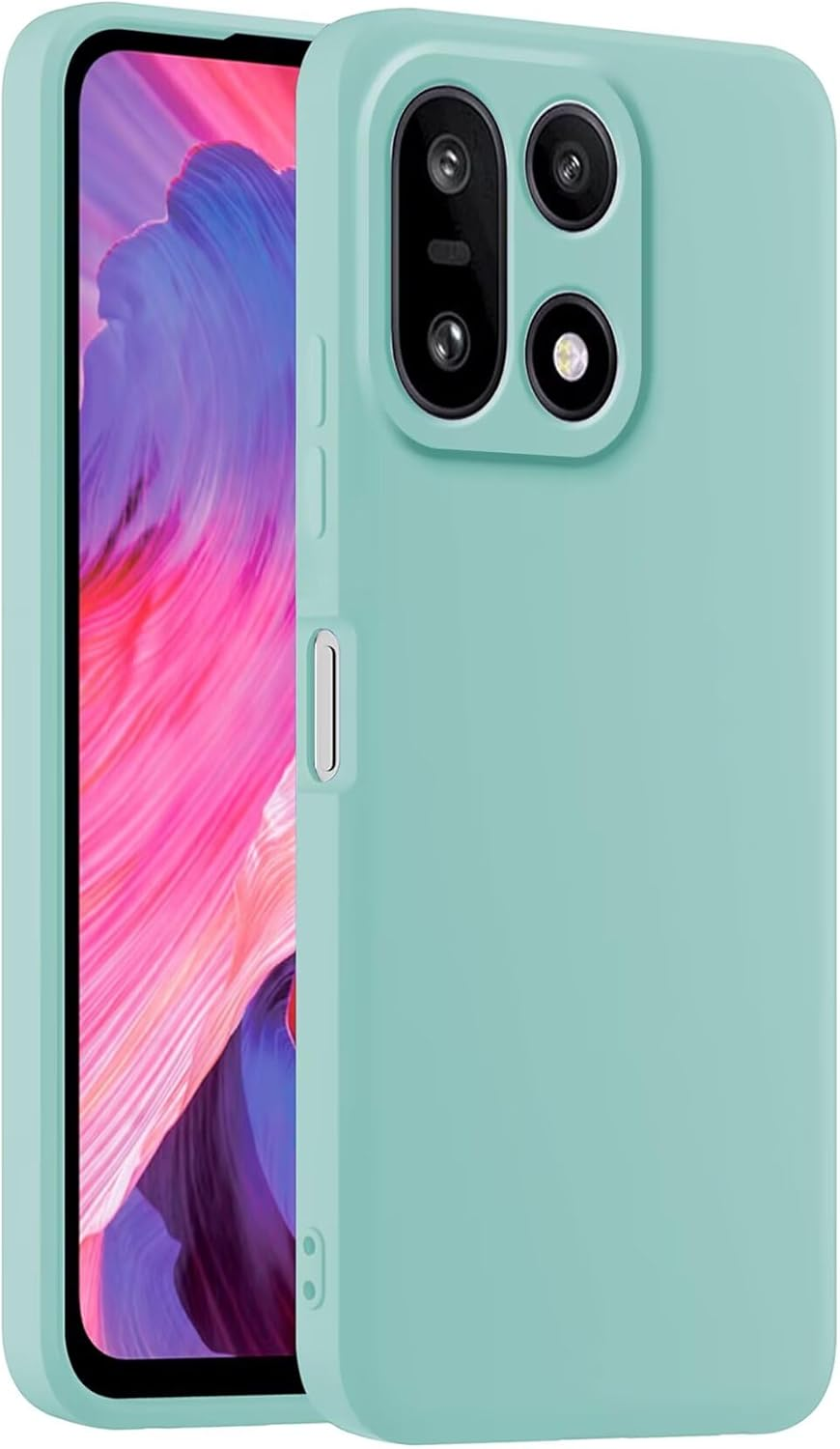 HULLIN Colourful Silicone Mobile Phone Case, Suitable for Oneplus 15 5G (6.78 Inches) - Light Cyan