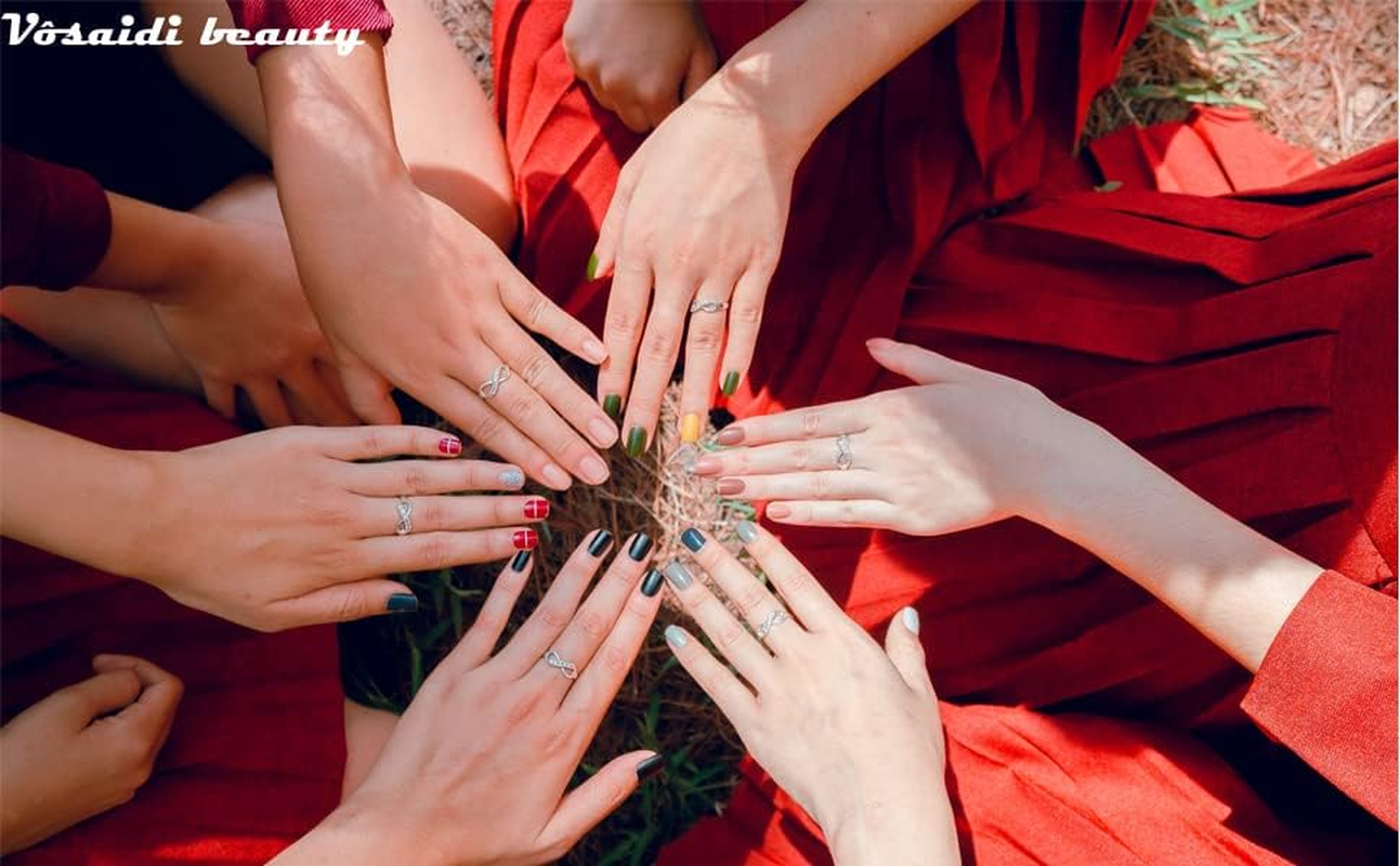 VOSAIDI 10 Pcs Professional Nail Files Nail Tool Shining Blue and Green Mini Nail Colorful Files with Chain Double Sided Emery Board 180 Grit image number 2