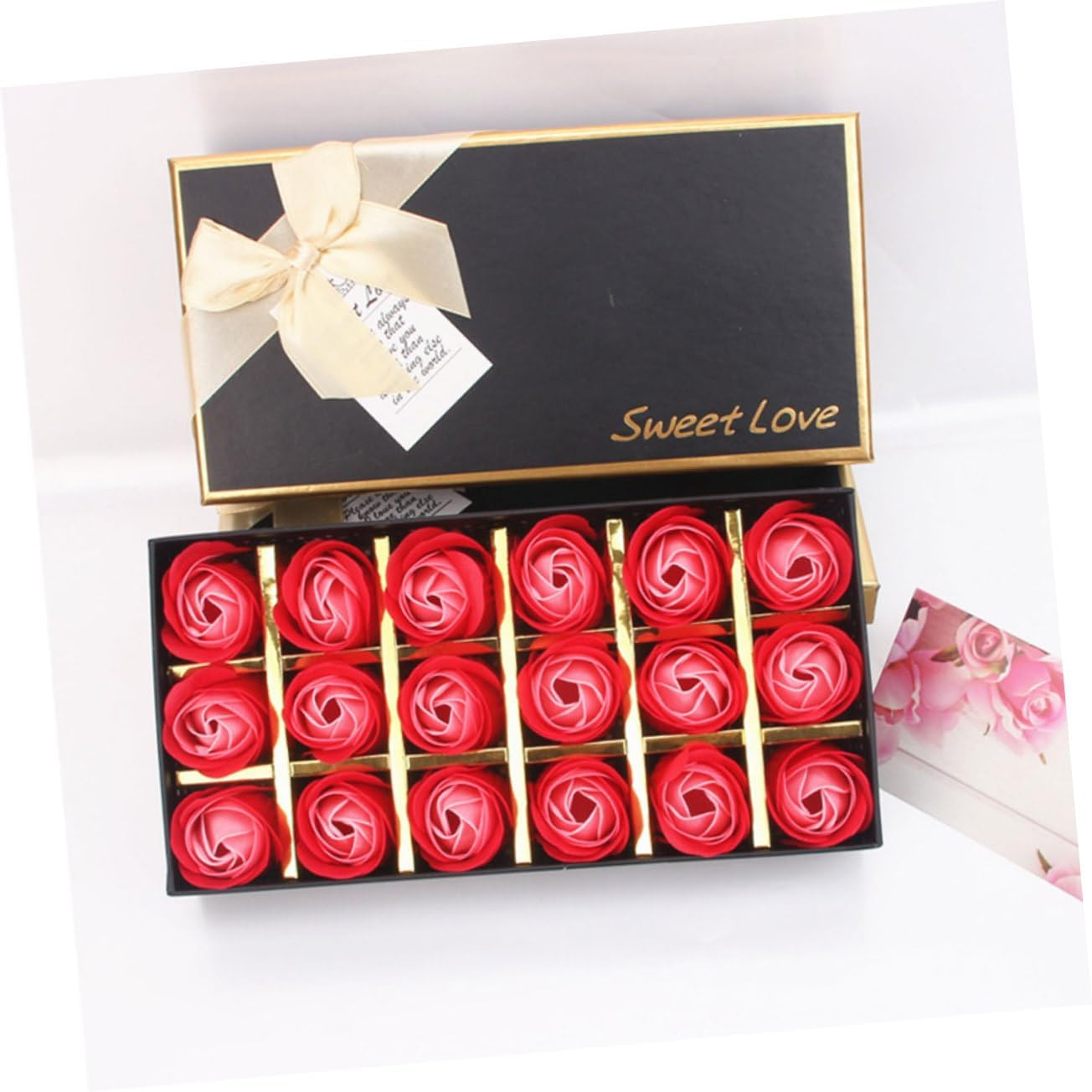 Minkissy 2Boxes Flower Soap Mothers Day Present Box Rose