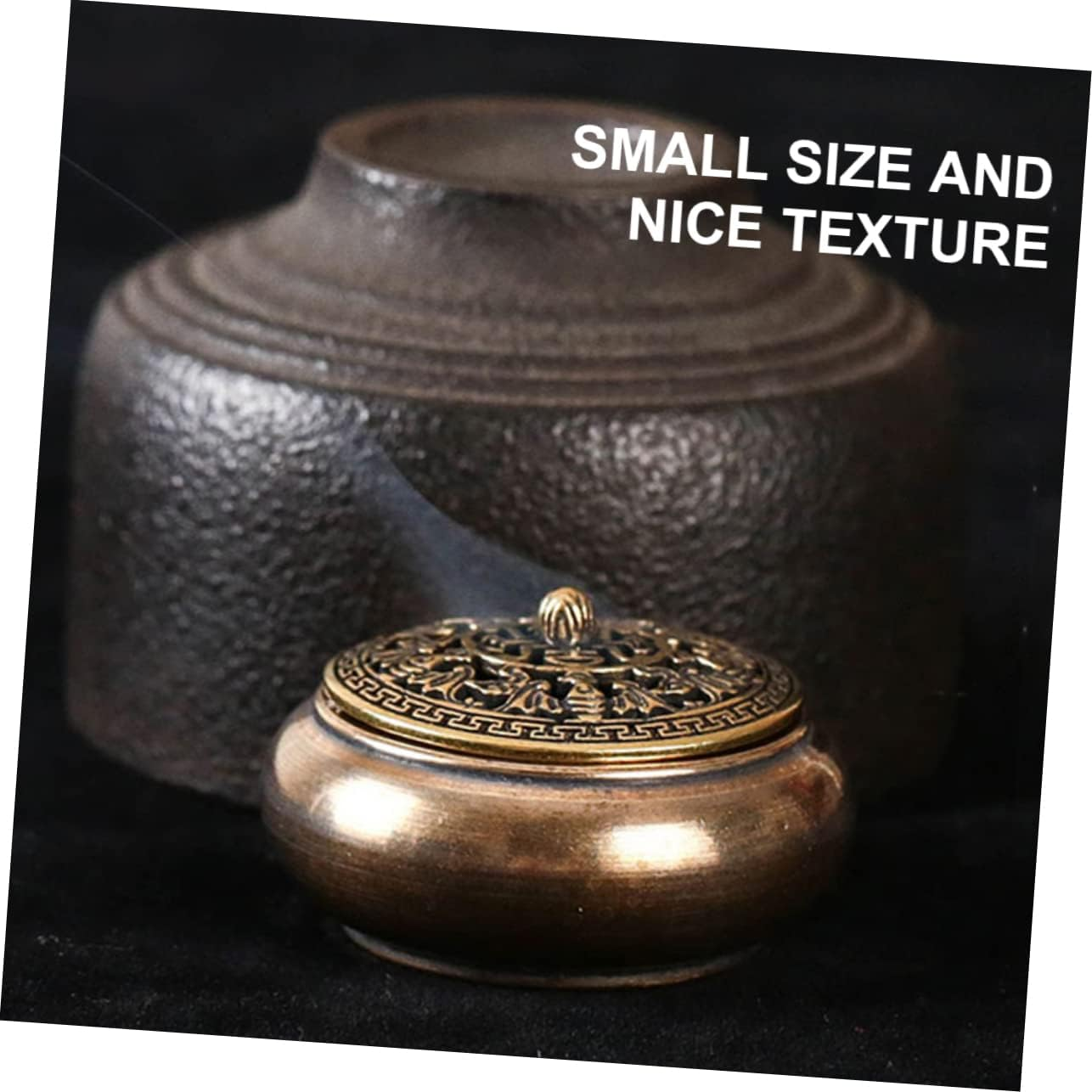 2Pcs Mini Brass Vintage Coil Incense Burner Censer Desktop Decor for Home Office Tea Ceremony Incense Sticks Holder Stylish