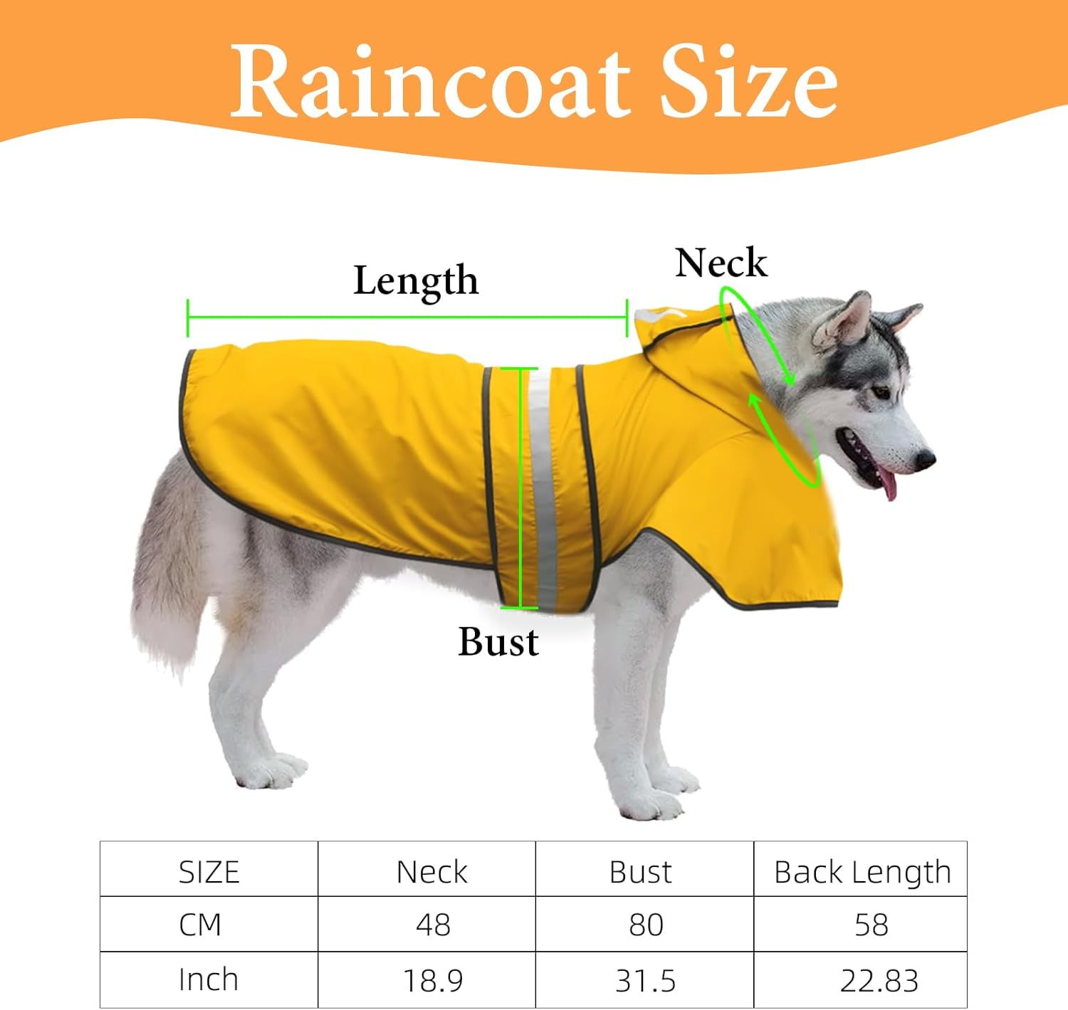Wvacfre Dog Raincoat Hooded Poncho,Velcro Adjustable Waterproof Dog Raincoat Lightweight Reflective Tape Pet Slicker for Large Dogs image number 1