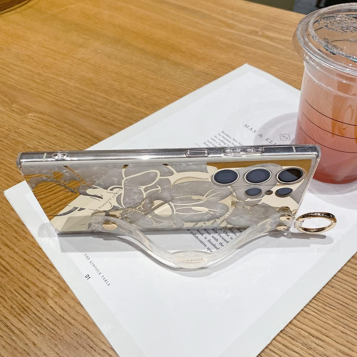 Meishangmei for Samsung Galaxy S25 Ultra Case 6.9" Sparkle Bling with Strap Stand Cute Pattern IMD Plating Design Silicone Shockproof Protective Glitter Cases Cover for Girls and Women - Minnie image number 2