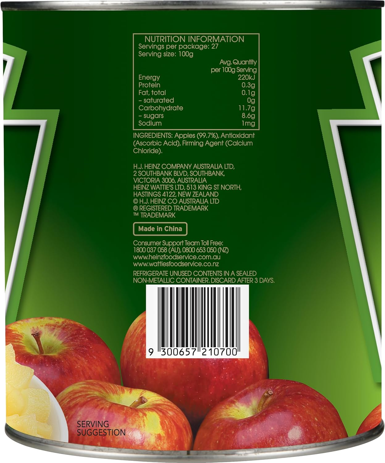 Heinz Diced Apples Catering Bulk Tin 2.7Kg image number 2