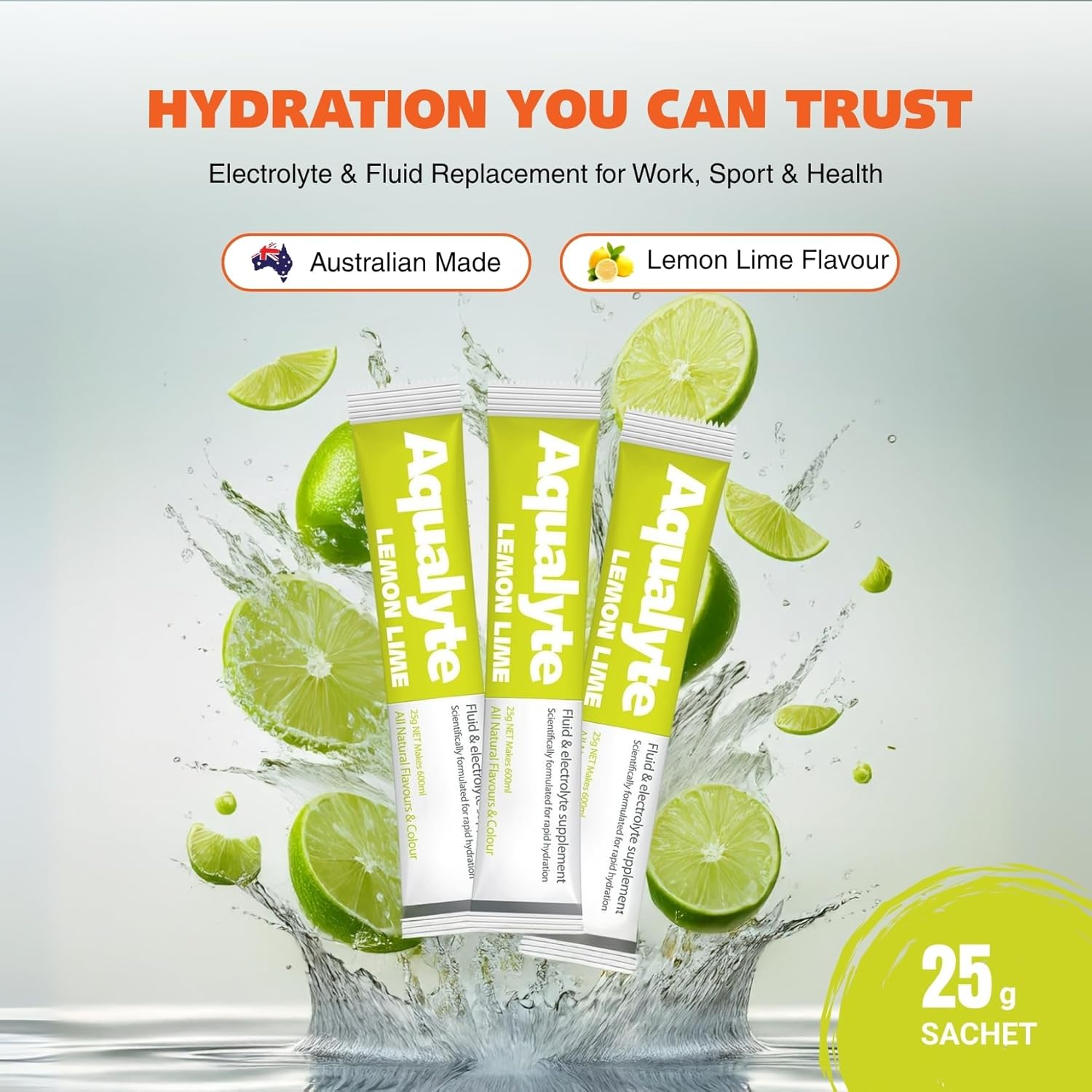 Hydration & Electrolyte Supplement, Natural Hydration Support, Great Taste, Rapidly Absorbed, Packed with Essential Electrolytes, 25G Sachets, Makes 600Ml, Box of 125 image number 3