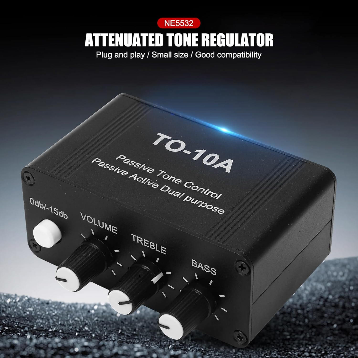 Mini Stereo Audio Preamp, EVTSCAN Mini Stereo Audio Preamp Small Headphone Amplifier NE5532 with 3.5Mm RCA Input Output