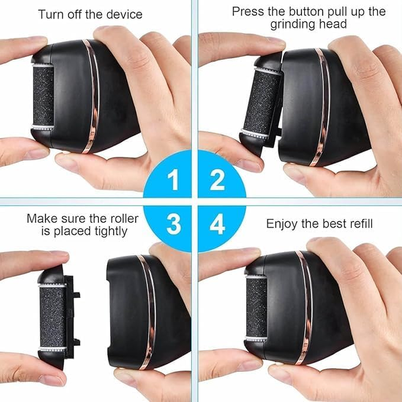 6Pcs Extra Coarse 3 Refill Rollers for Electric Feet Callus Remover,Replacement Roller Head for Electric Callus Remover Feet Pedicure,Replacement Roller Refill Heads for Electric Foot Callus Remover image number 5