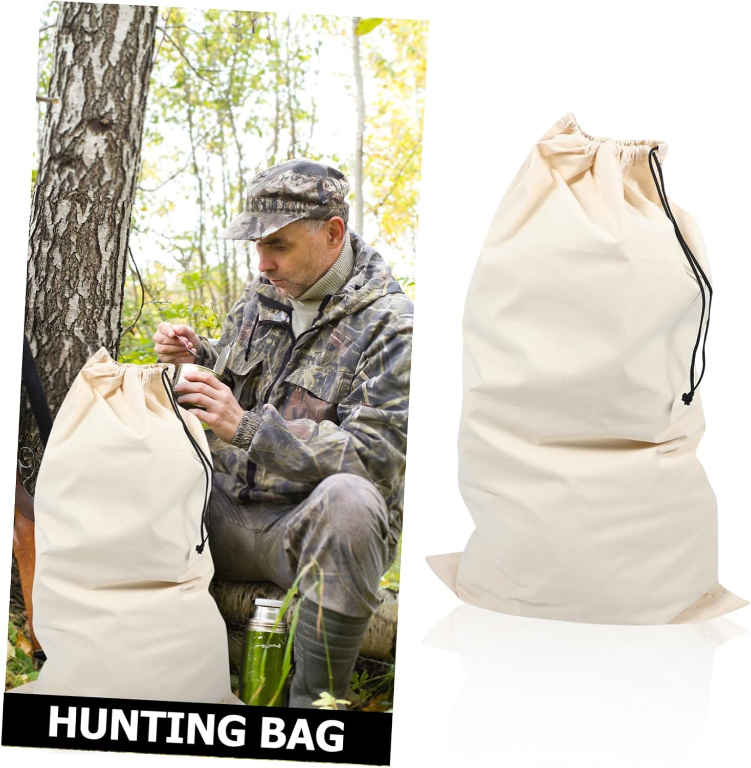 GOOHOCHY Large Storage Camping Bag Drawstring Closure Laundry Bag for Outdoor Hunting Travel image number 6
