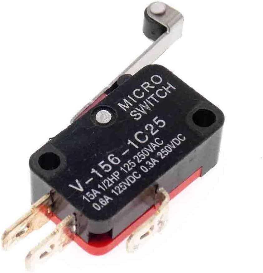 20Pcs V-156-1C25 Instant SPDT Snap Action for Micro Limit Switch with Long Hinged Roller image number 2