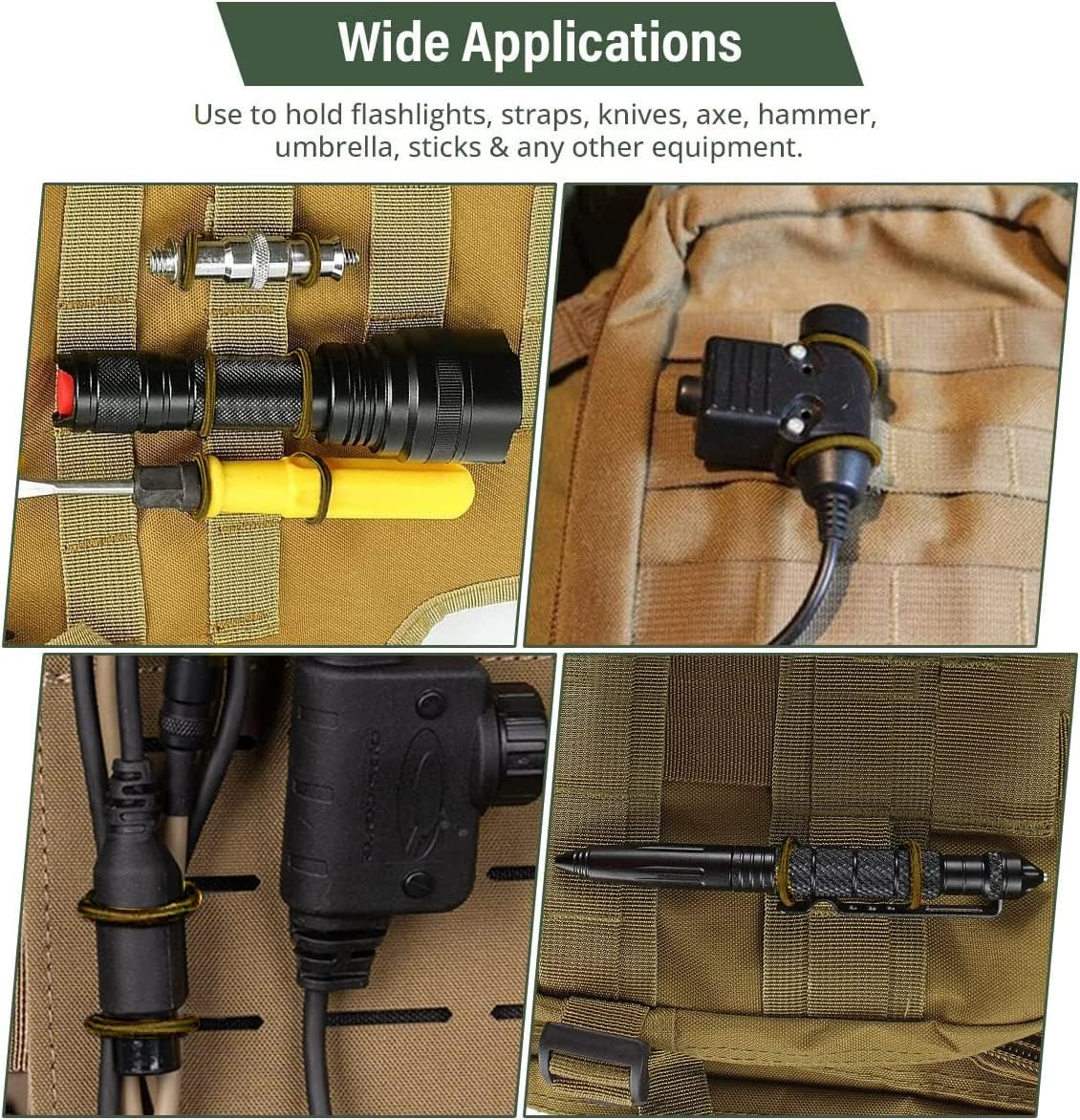 Gearhill Molle Attachments, Tactical Backpack Accessories, Molle Webbing Binding Ribbon Multipurpose Tactical Bag Molle Accessories image number 3