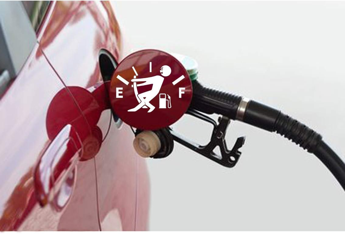 2Pcs White Funny Fuel Tank Stickers Reflective Fuel Lid Decal Hilarious Decal for Most Vehicle Car Truck Gas Cap Door, Easy Install on Individua image number 4