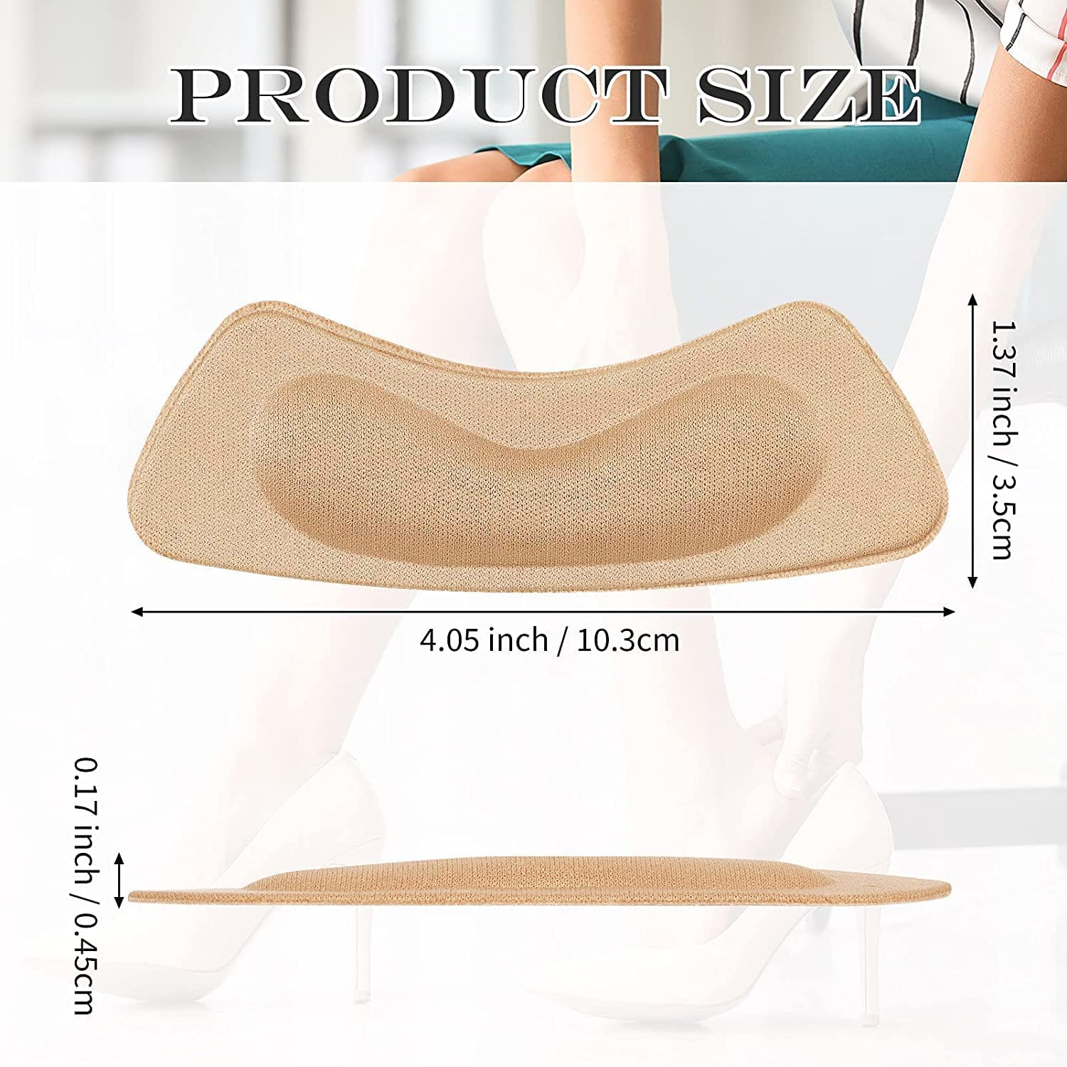8 Pairs Heel Cushion Pads, Heel Grips Liner, Self Adhesive Heel Liners, Shoe Insoles Foot Care Protector for Men Women, Relieves the Pain Caused by Heel Friction, Fixes the Heel, Improve Shoe Fit (4 Pairs + 4 Pairs Heel Grips Pads) image number 5