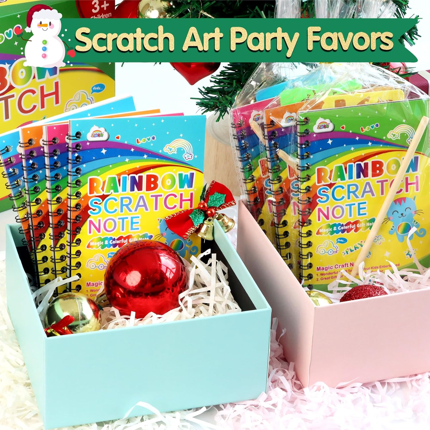 ZMLM Rainbow Scratch Party Favors Kids: Birthday Gifts Toy Bulk Scratch Art Notebook 36 Pack Scratch Paper Birthday Party Favor Girls Boys Art Craft Kit Scratch Pads Classroom Prizes image number 2