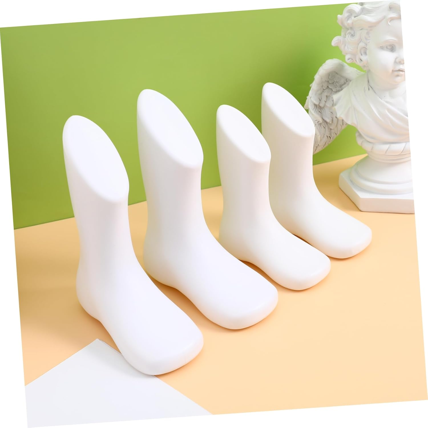 Alipis 4Pcs Reusable Baby Foot Mannequin Models Plastic Small Foot Display for Toddler Shoes Lightweight Store Accessory Neutral Colour Easy to Clean image number 4
