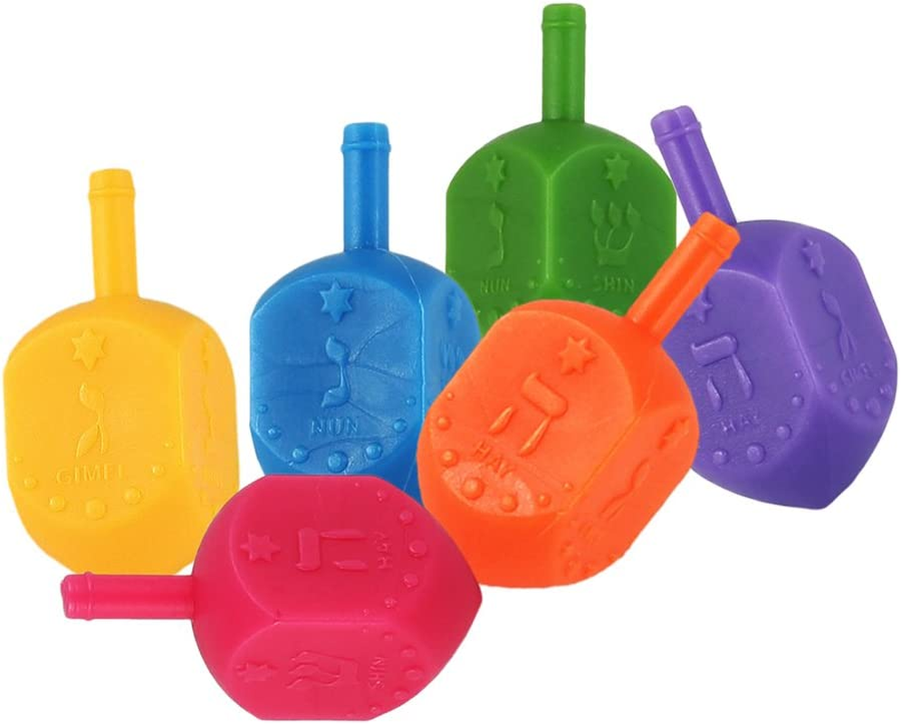Zion Judaica 100 Medium Plastic Hanukkah Dreidels with English Transliteration - Ziplock Bag image number 3
