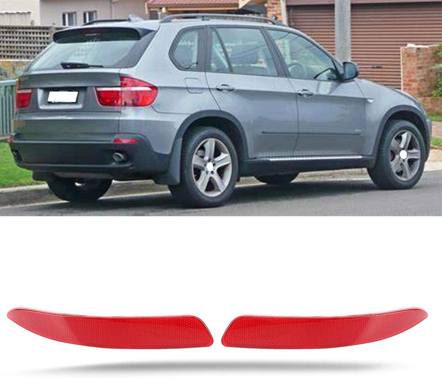 For BMW X5 E70 Rear Bumper Reflector Red 63217158949 63217158950 Rear Light Reflectors Accessory Fit for BMW E70 X5 2007-2013(Left & Right)