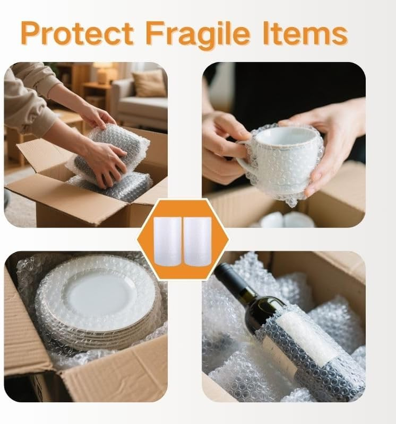 30CM X 10M Bubble Packing Wrap Roll - Heavy Duty Perforated Packing Wrap for Shipping, Moving & Fragile Items | Tear-Resistant, Moisture-Proof - 2 Pack image number 4